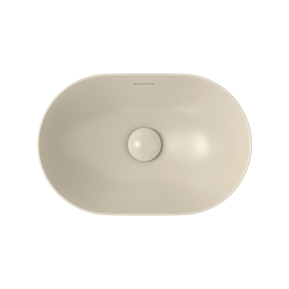 Fienza Aluca Pill Semi-Inset Basin Ceramic with Overflow, Matte Khaki