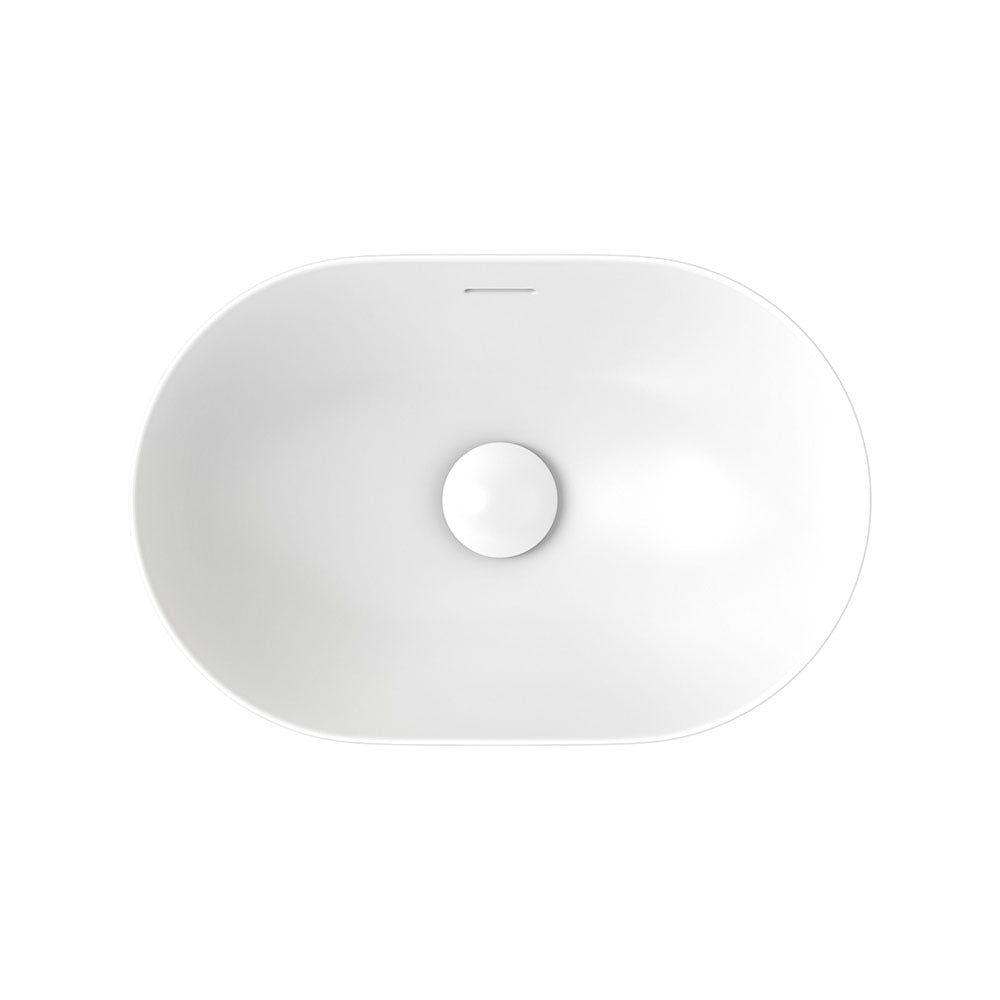 Fienza Aluca Pill Semi-Inset Basin Ceramic with Overflow, Matte White