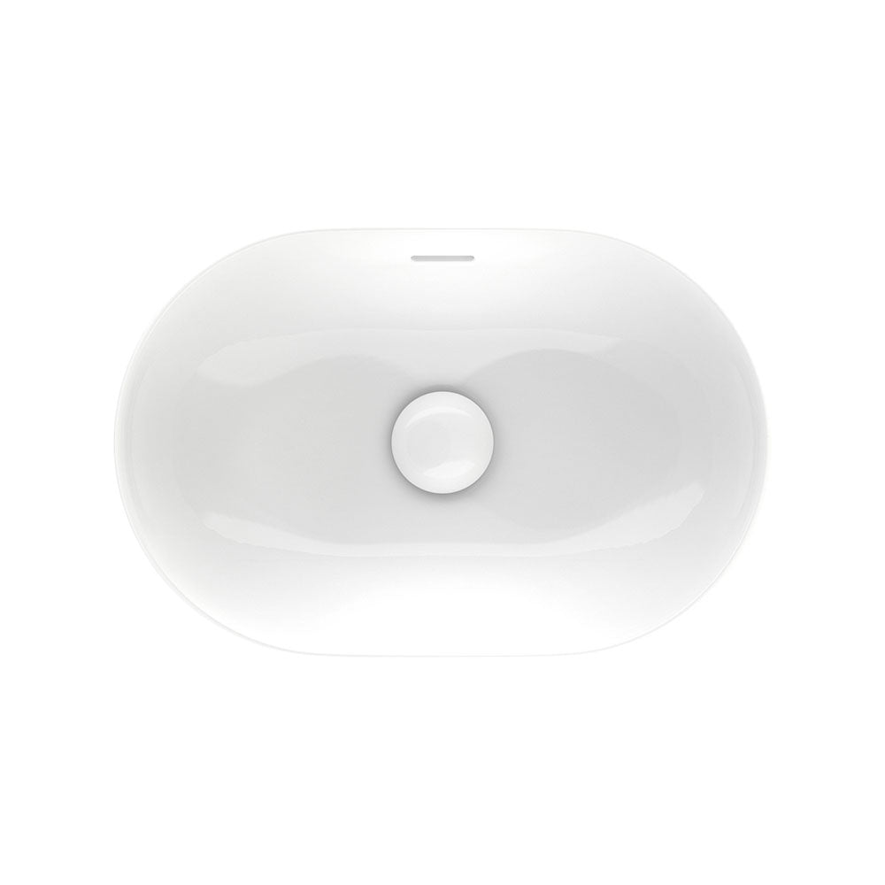 Fienza Aluca Pill Semi-Inset Basin Ceramic with Overflow, Gloss White