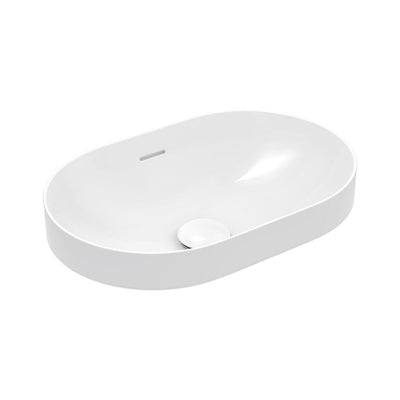 Fienza Aluca Pill Semi-Inset Basin Ceramic with Overflow, Gloss White