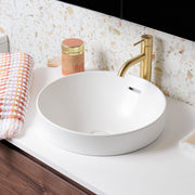 Fienza Aluca Round Semi-Inset Basin with Overflow, Matte White