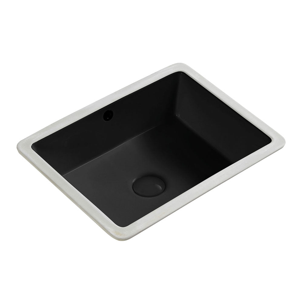 Fienza Koko Undermount Basin with Overflow 465 x 350 x 180mm, Matte Black