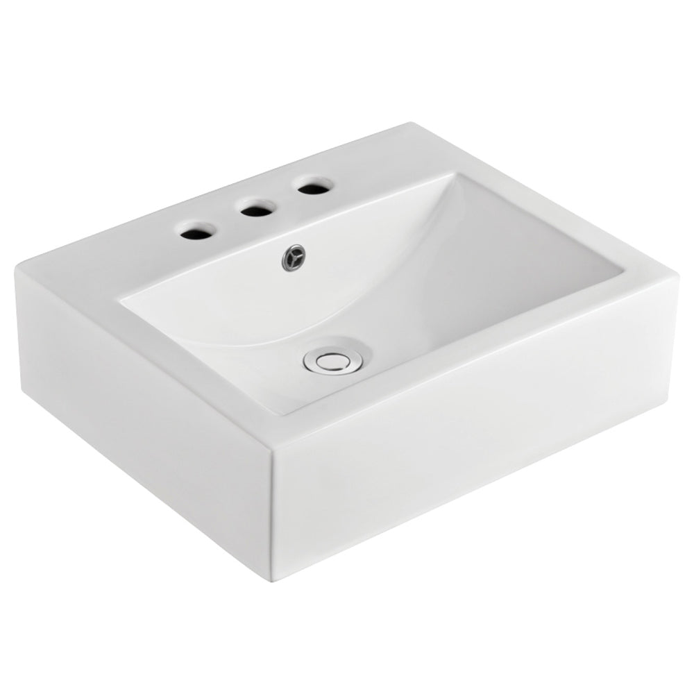 Fienza Willow 495 x 395mm Above Counter Basin 3TH, Gloss White