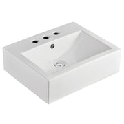 Fienza Willow 495 x 395mm Above Counter Basin 3TH, Gloss White