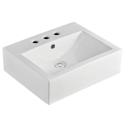 Fienza Willow 495 x 395mm Above Counter Basin 3TH, Gloss White