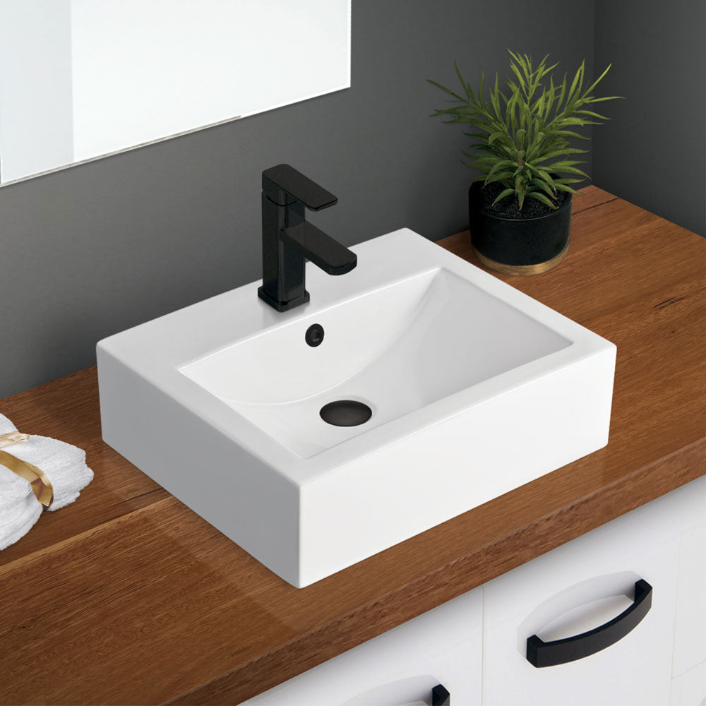 Fienza Willow Above Counter Ceramic Basin, Gloss White