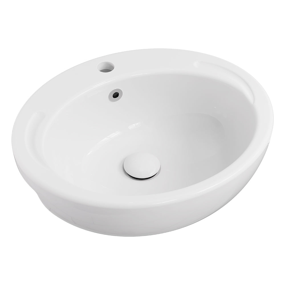 Fienza Micki Semi-Recessed Basin 520 x 430 x 180mm, Gloss White