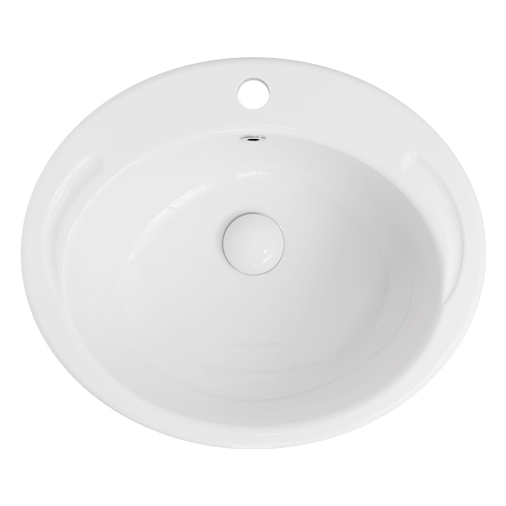 Fienza Micki Semi-Recessed Basin 520 x 430 x 180mm, Gloss White