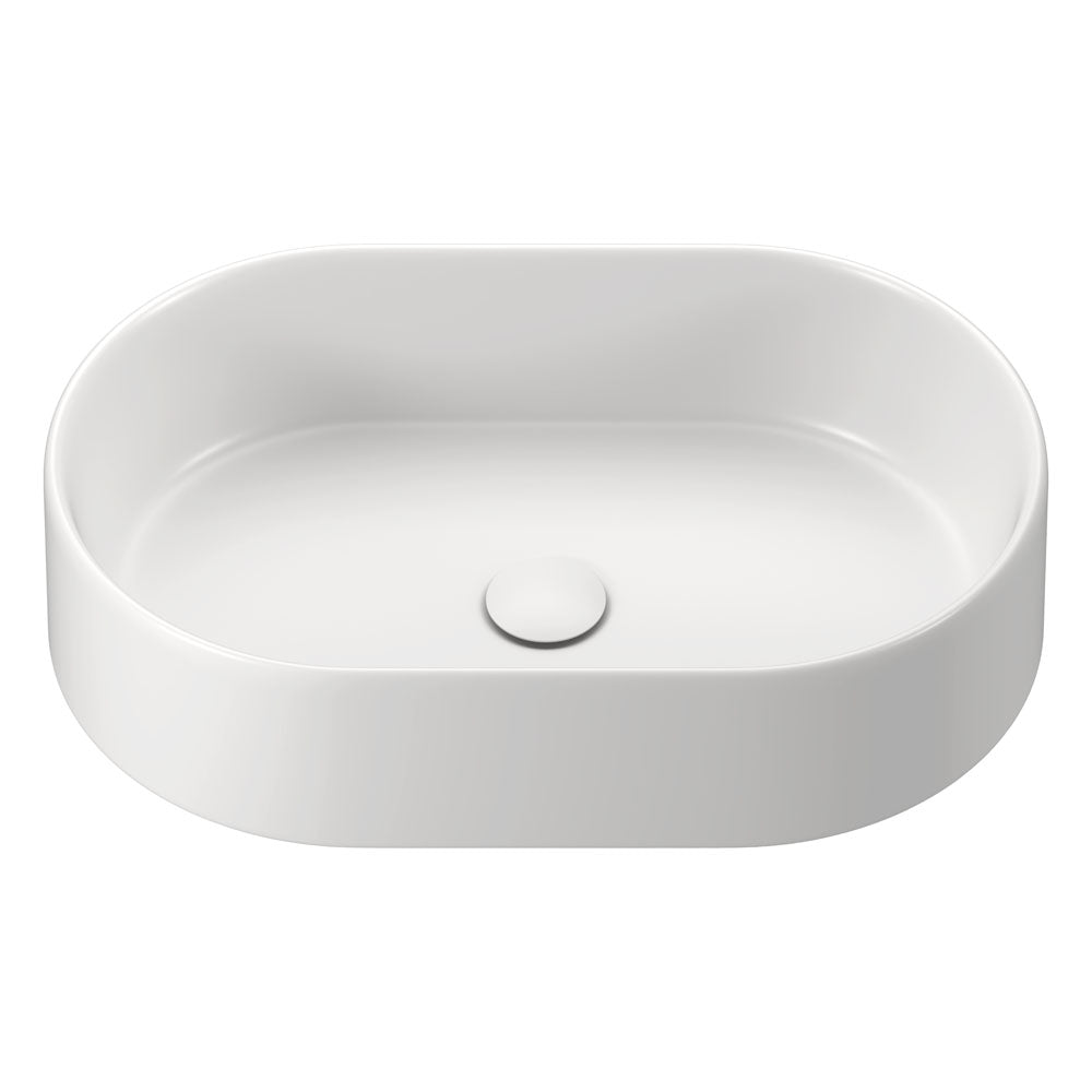 Fienza Aluca Pill Above Counter Basin 510 x 310 x 120mm, Matte White