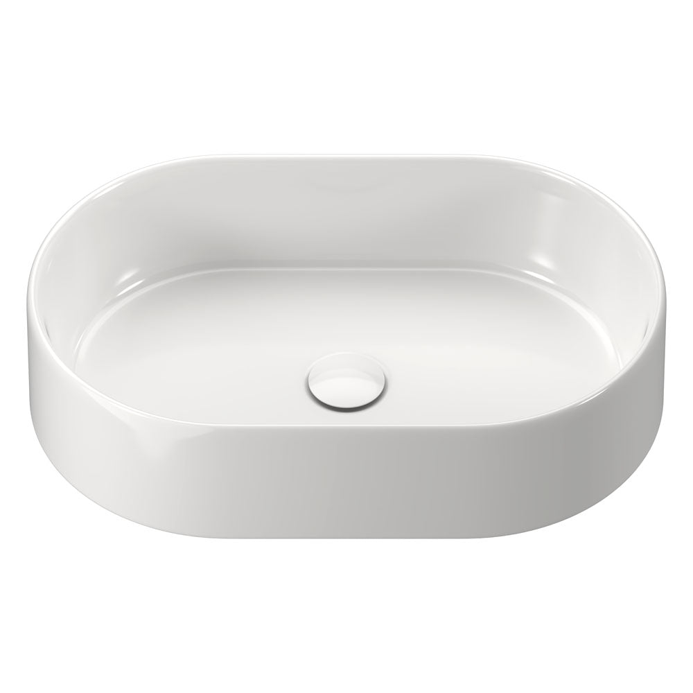 Fienza Aluca Pill Above Counter Basin 510 x 310 x 120mm, Gloss White