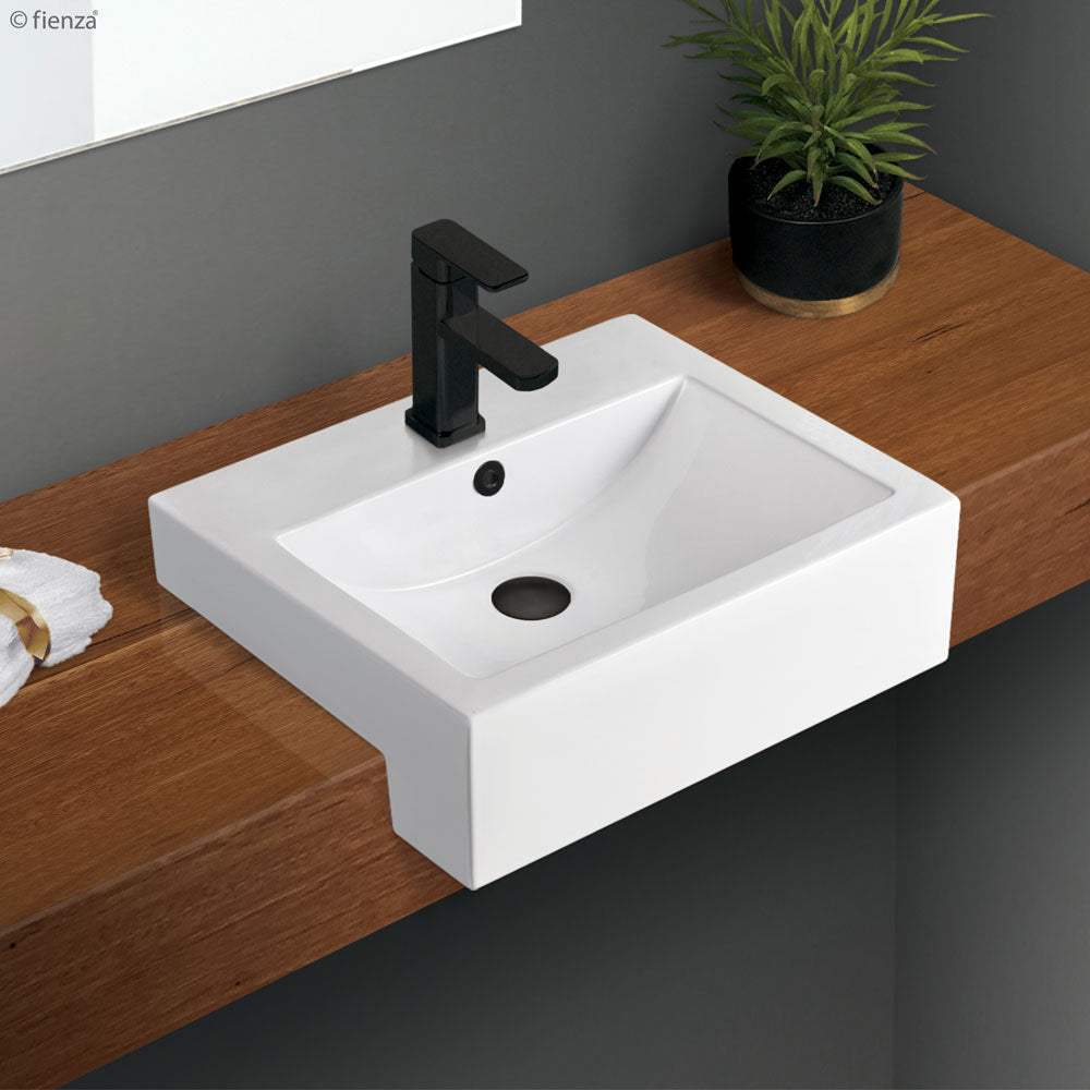 Fienza Belinda Semi-Recessed Basin 520 x 430mm, Gloss White