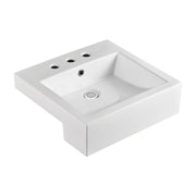 Fienza Jacinta Semi-Recessed Basin 480 x 460mm 3TH, Gloss White