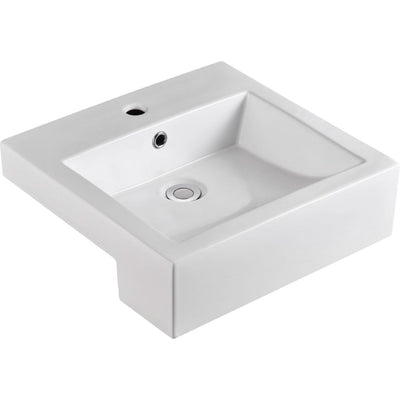 Fienza Jacinta Semi-Recessed Basin 480 x 460mm, Gloss White