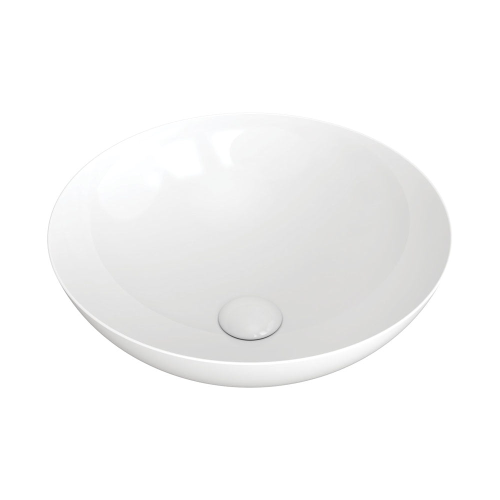 Fienza Aluca Slim Edge Basin 400mm Ceramic Above Counter, Gloss White