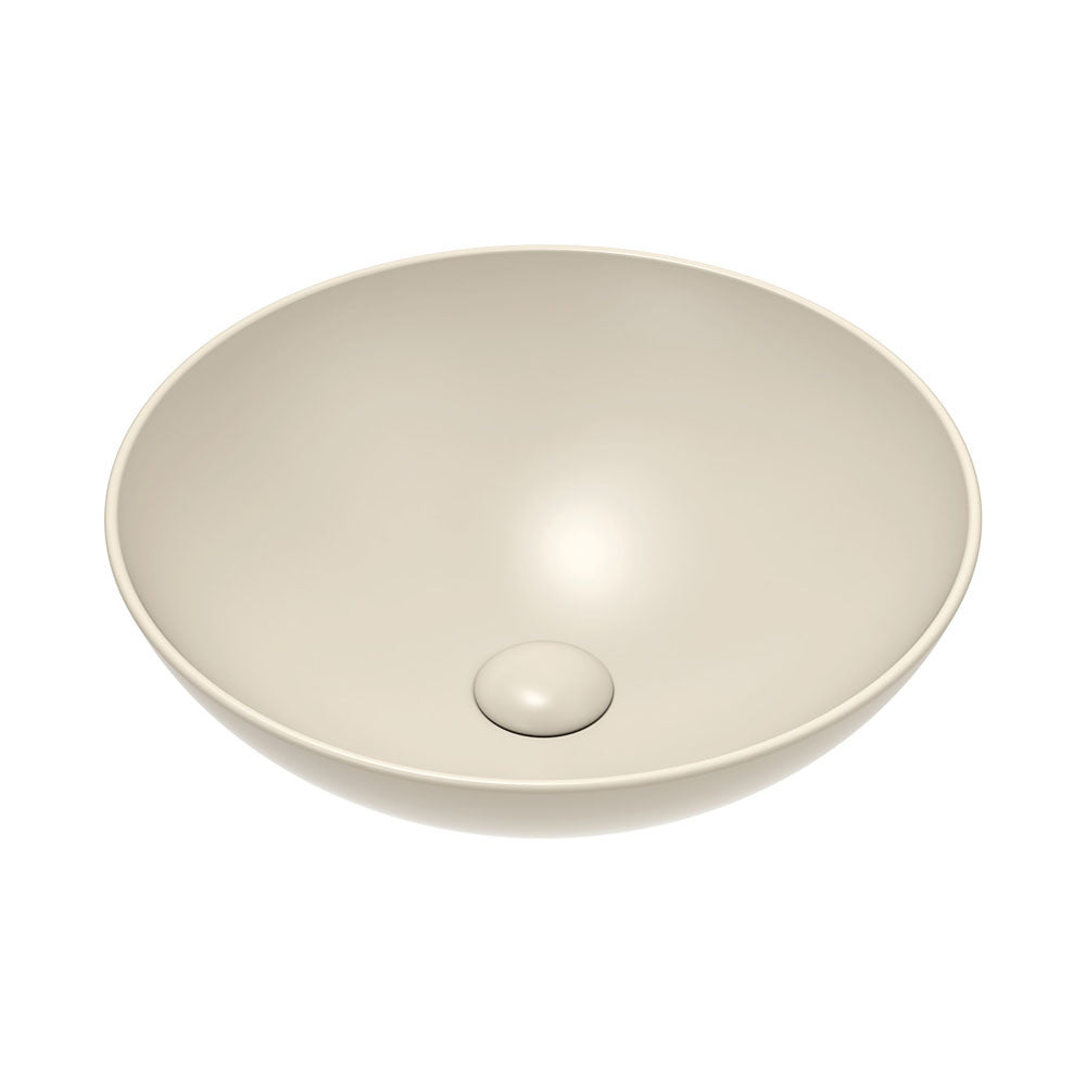 Fienza Aluca Slim Edge Basin 400mm Ceramic Above Counter, Matte Khaki