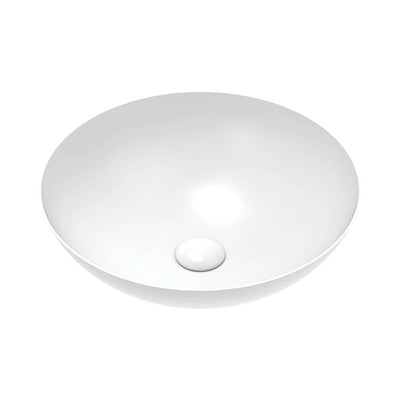Fienza Aluca Slim Edge Basin 400mm Ceramic Above Counter, Matte White