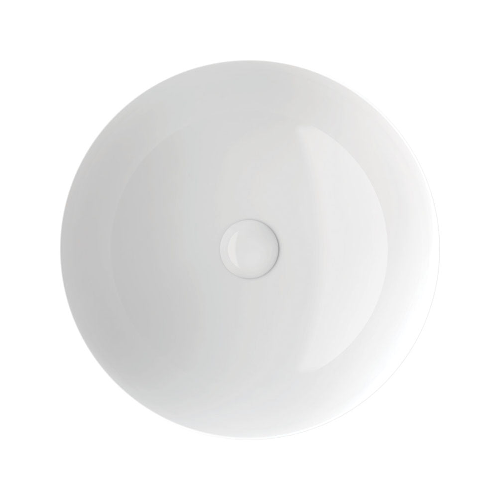 Fienza Aluca Slim Edge Basin 400mm Ceramic Above Counter, Gloss White