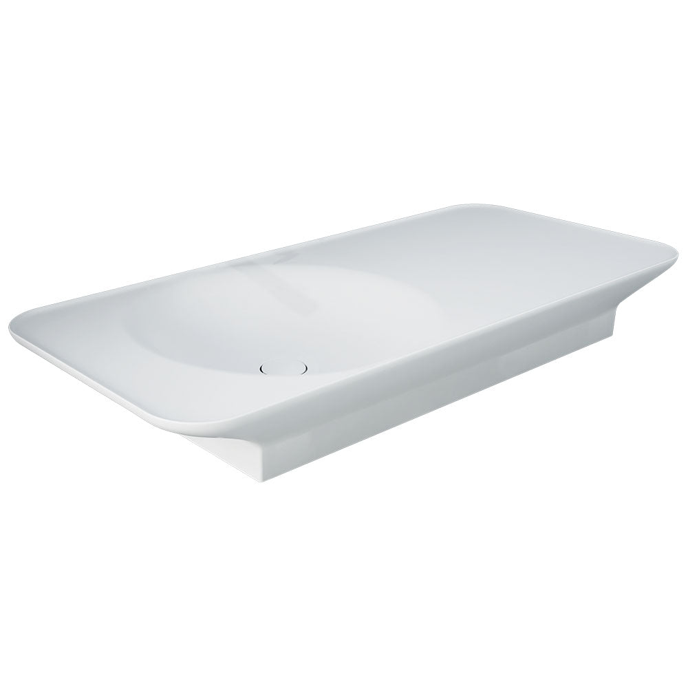 Fienza RAK Valet Wall Hung Basin 1120 x 505mm Left Bowl NTH No Overflow, Matte White