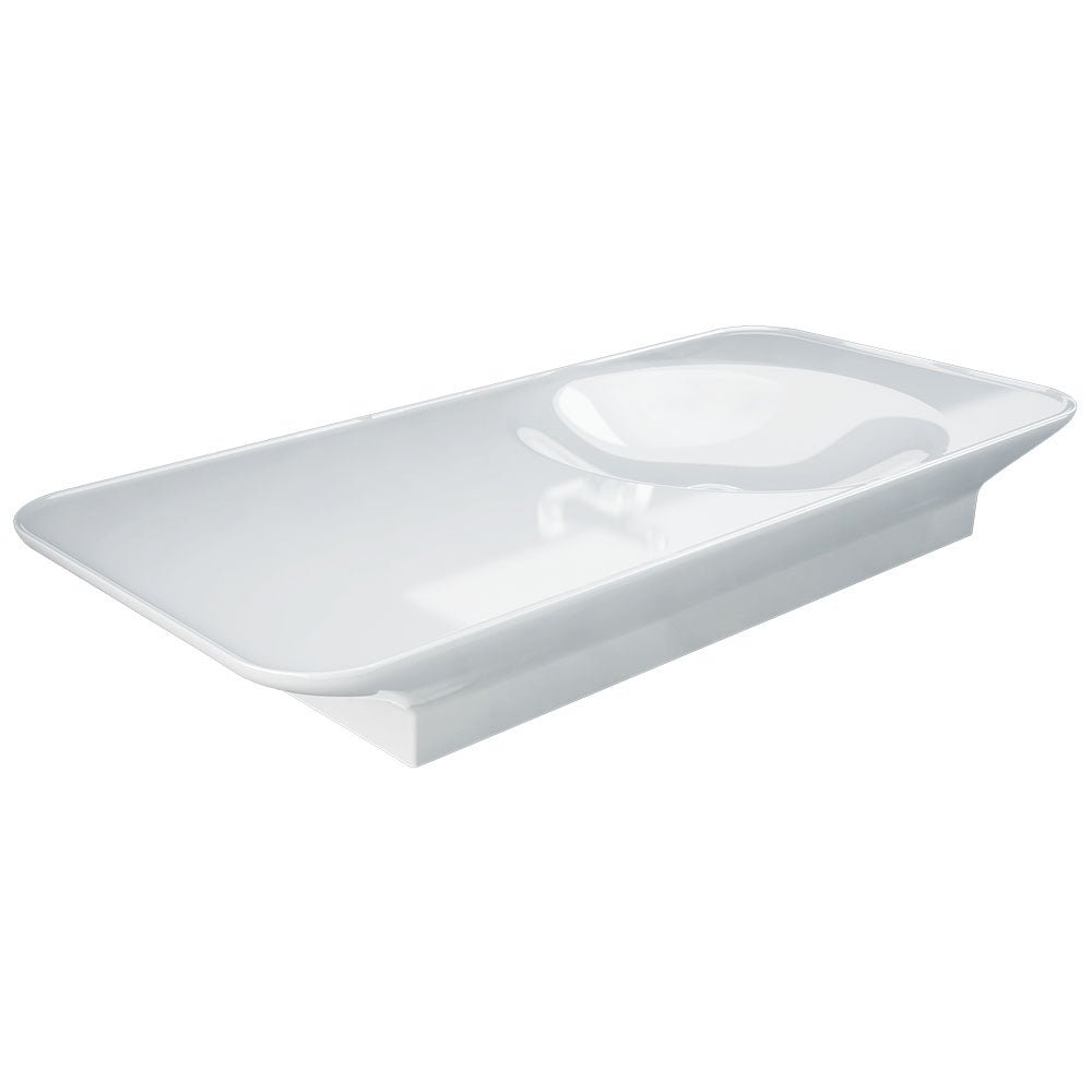 Fienza RAK Valet Wall Hung Basin 1120 x 505mm Right Bowl NTH No Overflow, Alpine Gloss White