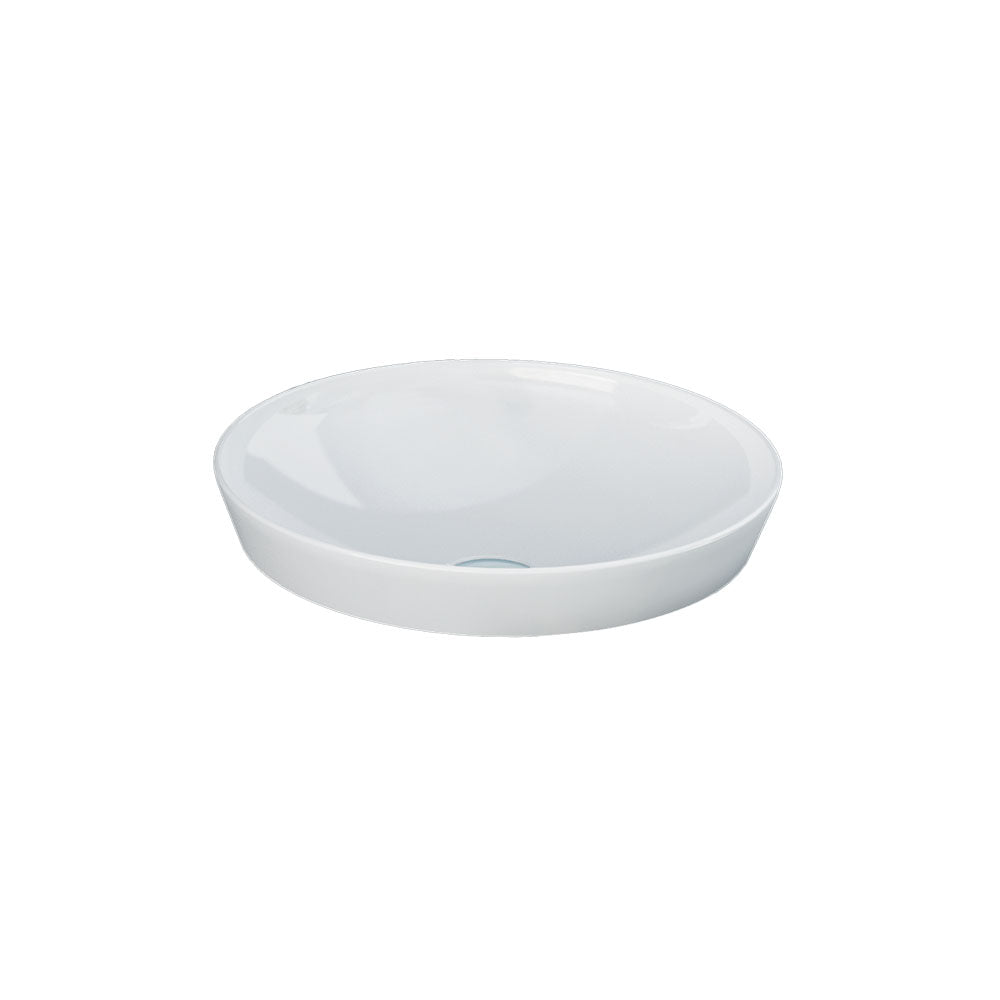 Fienza RAK Variant Semi-Inset Round Basin 360mm No Overflow, Alpine Gloss White