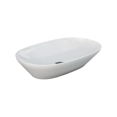 Fienza RAK Variant Above Counter Oval Basin 600 x 360mm No Overflow, Alpine Gloss White