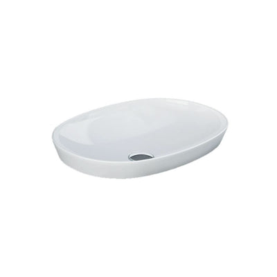 Fienza RAK Variant Semi-Inset Oval Basin 500 x 360mm No Overflow, Alpine Gloss White