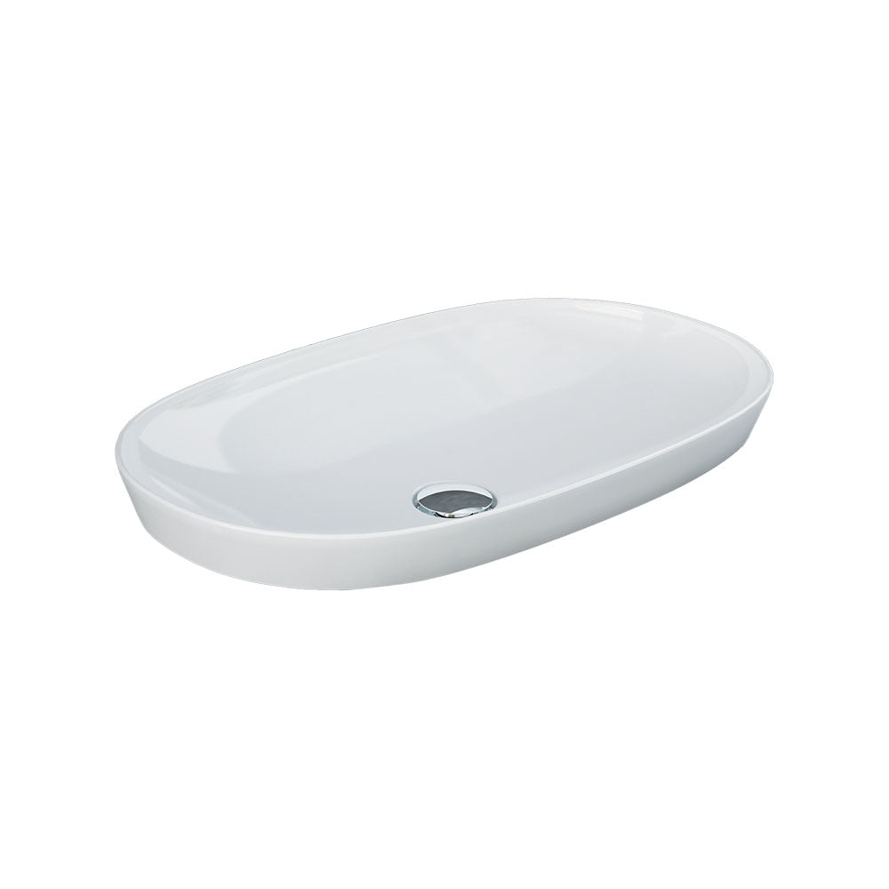 Fienza RAK Variant Semi-Inset Oval Basin 600 x 360mm No Overflow, Alpine Gloss White