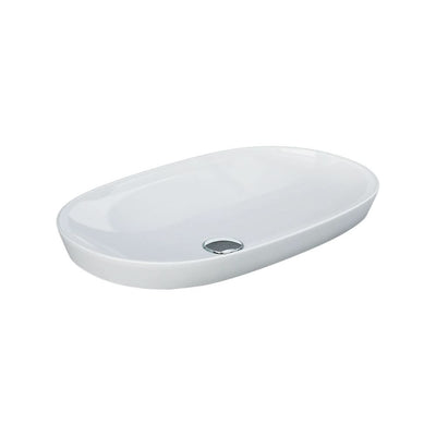Fienza RAK Variant Semi-Inset Oval Basin 600 x 360mm No Overflow, Alpine Gloss White