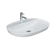 Fienza RAK Variant Semi-Inset Oval Basin 600 x 420mm 1TH No Overflow, Alpine Gloss White