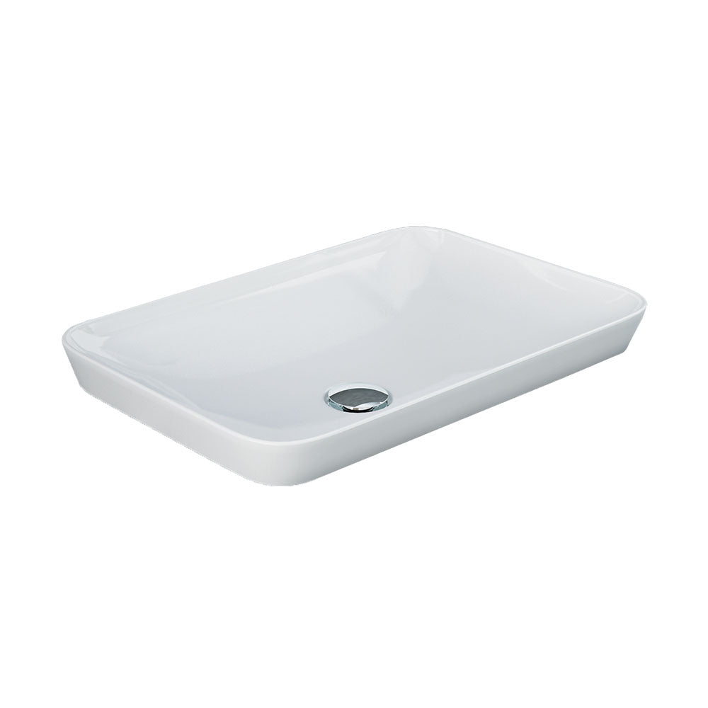 Fienza RAK Variant Semi-Inset Rectangle Basin 550 x 360mm No Overflow, Alpine Gloss White