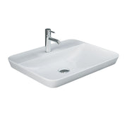 Fienza RAK Variant Semi-Inset Rectangle Basin 550 x 420mm 1TH No Overflow, Alpine Gloss White