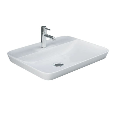 Fienza RAK Variant Semi-Inset Rectangle Basin 550 x 420mm 1TH No Overflow, Alpine Gloss White