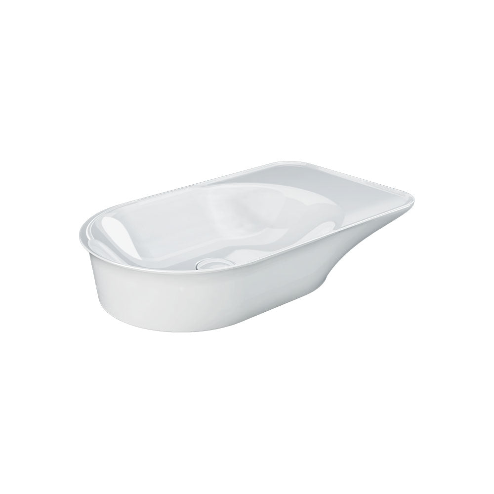 Fienza RAK Valet Above Counter Oval Bowl Basin 640 x 360mm No Overflow, Alpine Gloss White