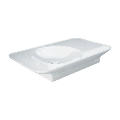 Fienza RAK Valet Wall Hung Basin 920 x 505mm Left Bowl NTH No Overflow, Alpine Gloss White