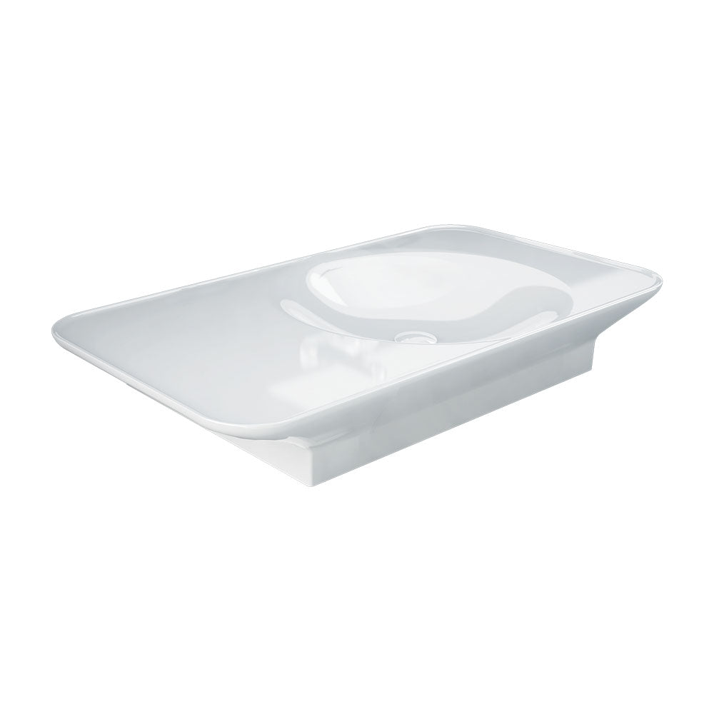 Fienza RAK Valet Wall Hung Basin 920 x 505mm Right Bowl NTH No Overflow, Alpine Gloss White