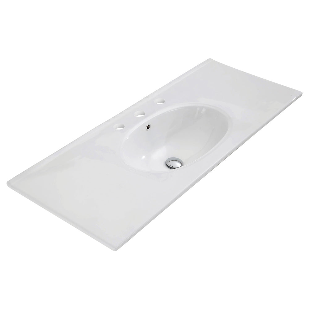 Fienza Rotondo Ceramic 1200 Basin Oval Bowl 3TH, Gloss White