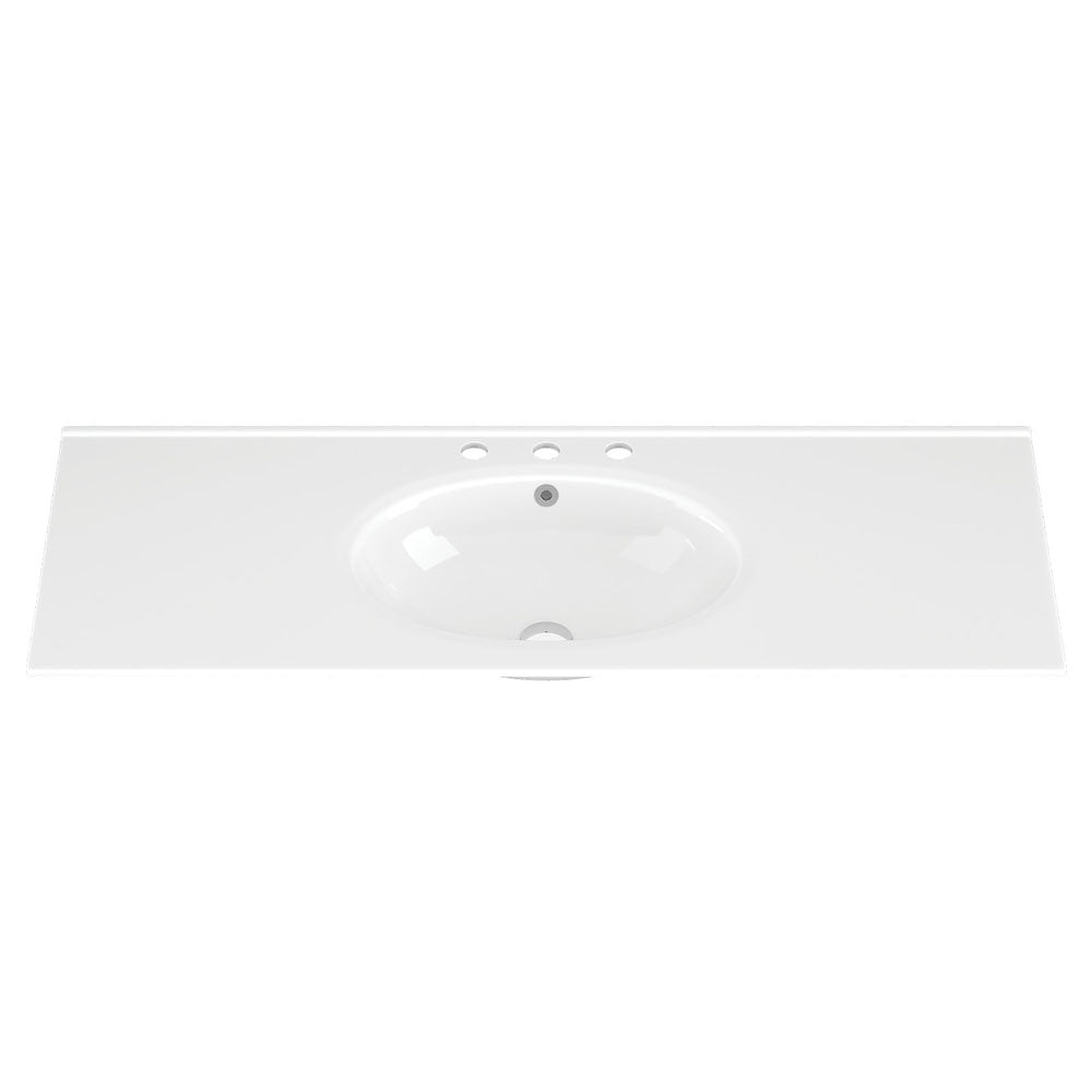 Fienza Rotondo Ceramic 1200 Basin Oval Bowl 3TH, Gloss White