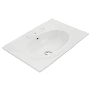 Fienza Rotondo Ceramic 600 Basin Oval Bowl 3TH, Gloss White