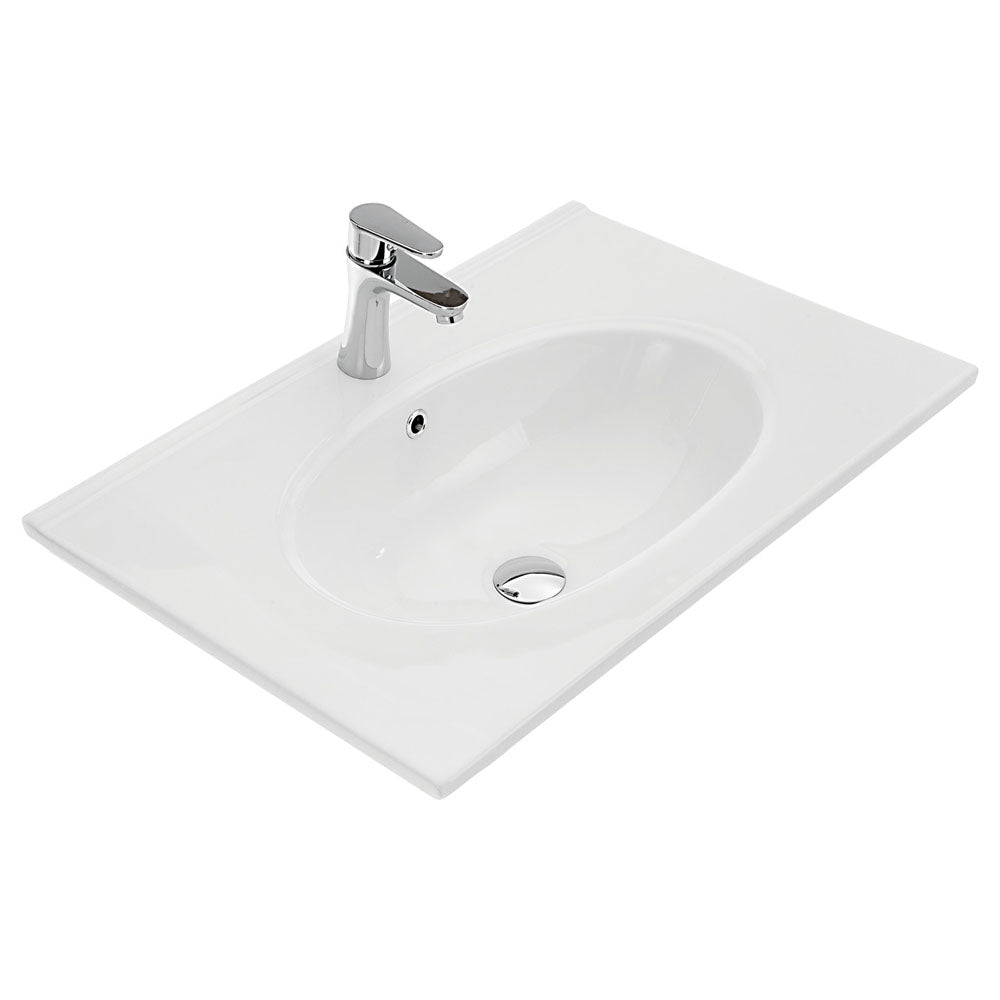 Fienza Rotondo Ceramic 600 Basin Oval Bowl, Gloss White