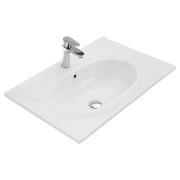 Fienza Rotondo Ceramic 600 Basin Oval Bowl, Gloss White