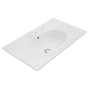 Fienza Rotondo Ceramic 750 Basin Oval Bowl 3TH, Gloss White