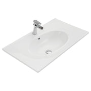 Fienza Rotondo Ceramic 750 Basin Oval Bowl, Gloss White