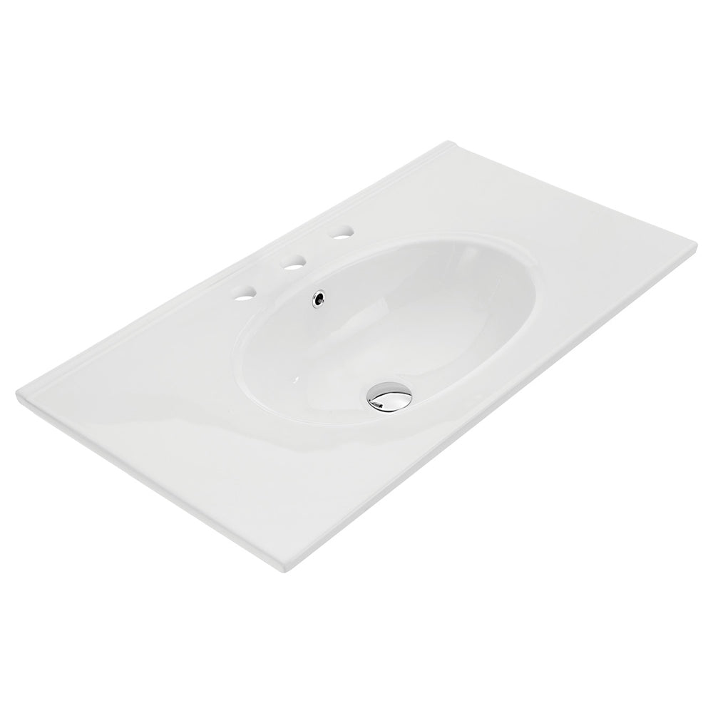 Fienza Rotondo Ceramic 900 Basin Oval Bowl 3TH, Gloss White