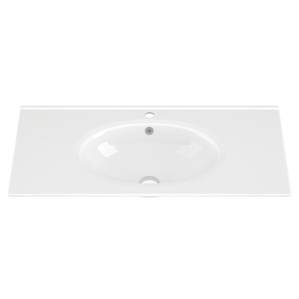 Fienza Rotondo Ceramic 900 Basin Oval Bowl, Gloss White