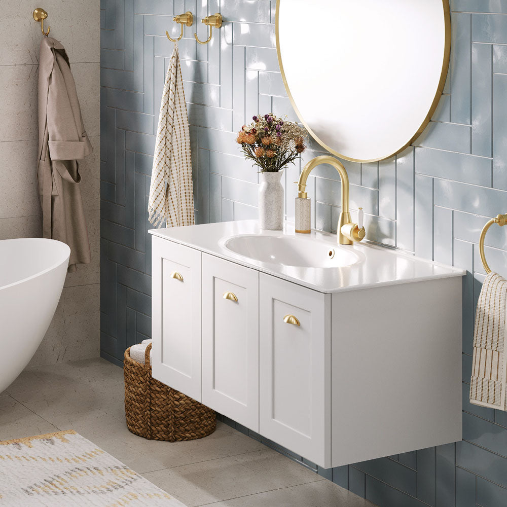 Fienza Rotondo Ceramic 900 Basin Oval Bowl, Gloss White