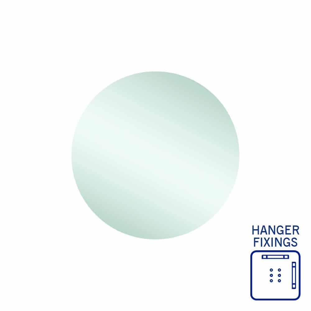 Thermogroup Rio Polished Edge Round Mirror - 500mmØ with Hangers