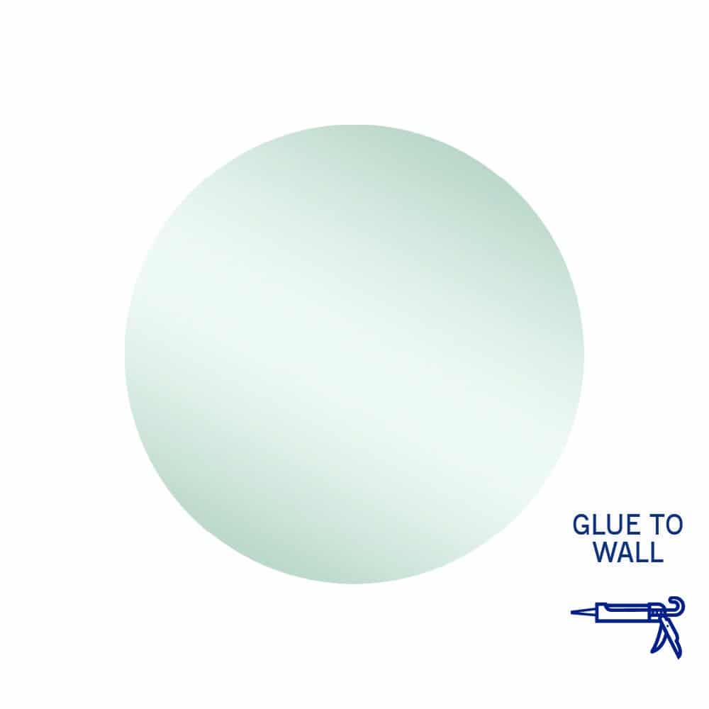 Thermogroup Rio Polished Edge Round Mirror - 600mmØ Glue-to-Wall