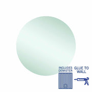 Thermogroup Rio Polished Edge Round Mirror - 600mmØ Glue-to-Wall and Demister