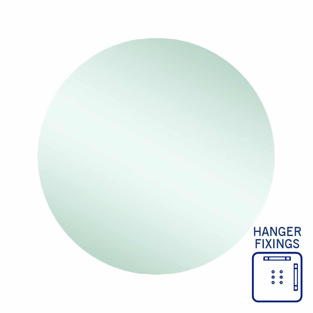 Thermogroup Rio Polished Edge Round Mirror - 700mmØ with Hangers