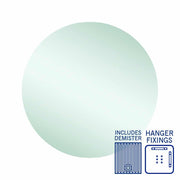 Thermogroup Rio Polished Edge Round Mirror - 700mmØ with Hangers and Demister